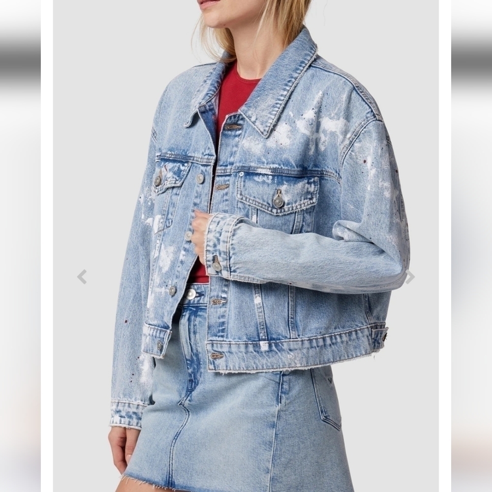 NWT Hudson Brea Swing Trucker Denim Jacket Size Large $275